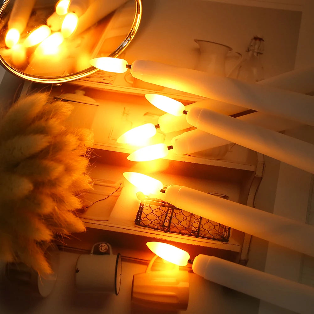 LED Flameless Taper Candles With Remote Flickering Battery Operated