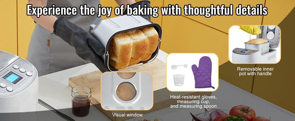 VEVOR 15 In 1 Automatic Bread Maker With Gluten Free Setting