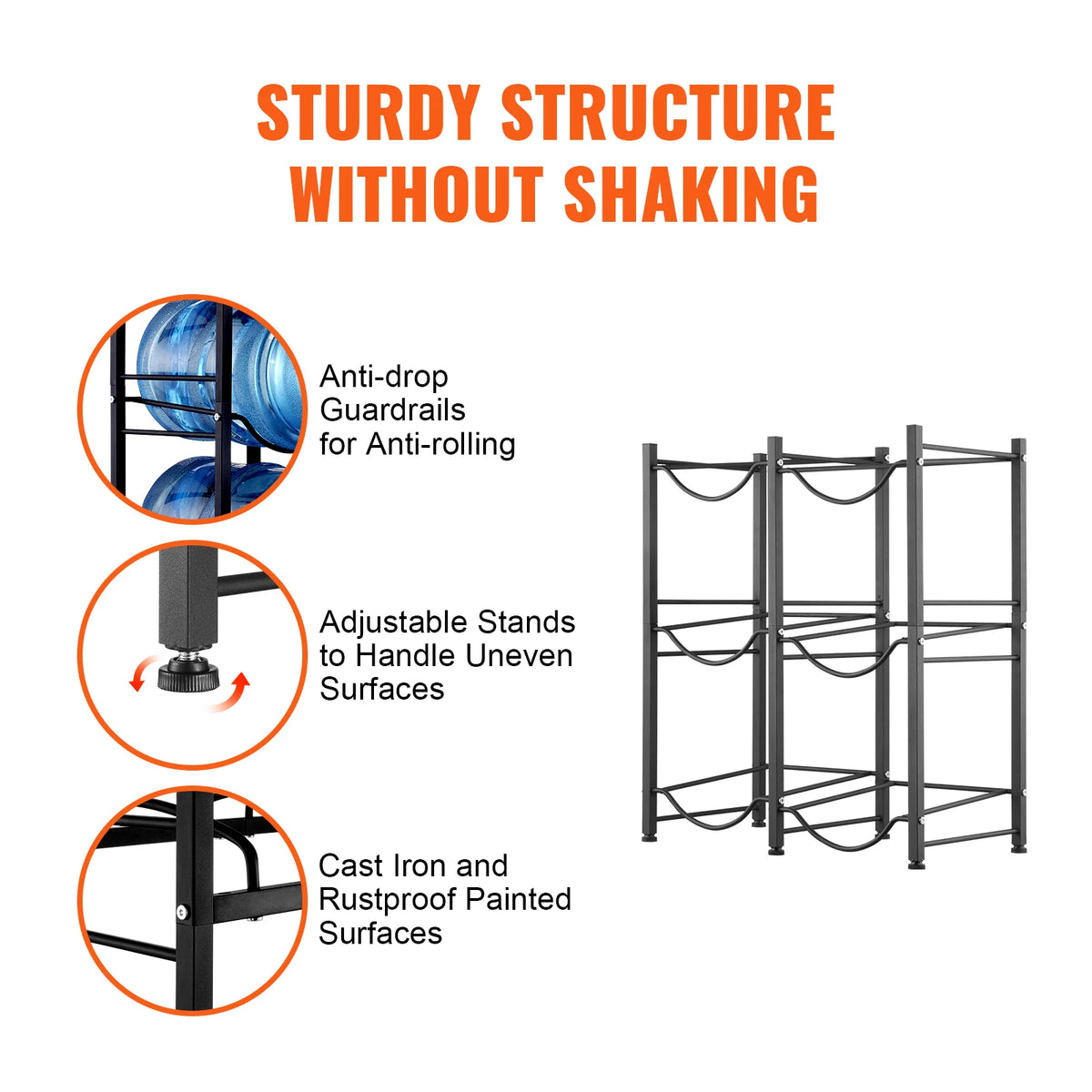 SucceBuy Three Tier Water Bottle Holder Rack For Kitchen Storage
