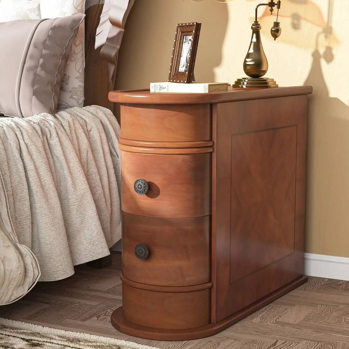 Tribesigns Modern Wooden End Table With Drawer For Sofa