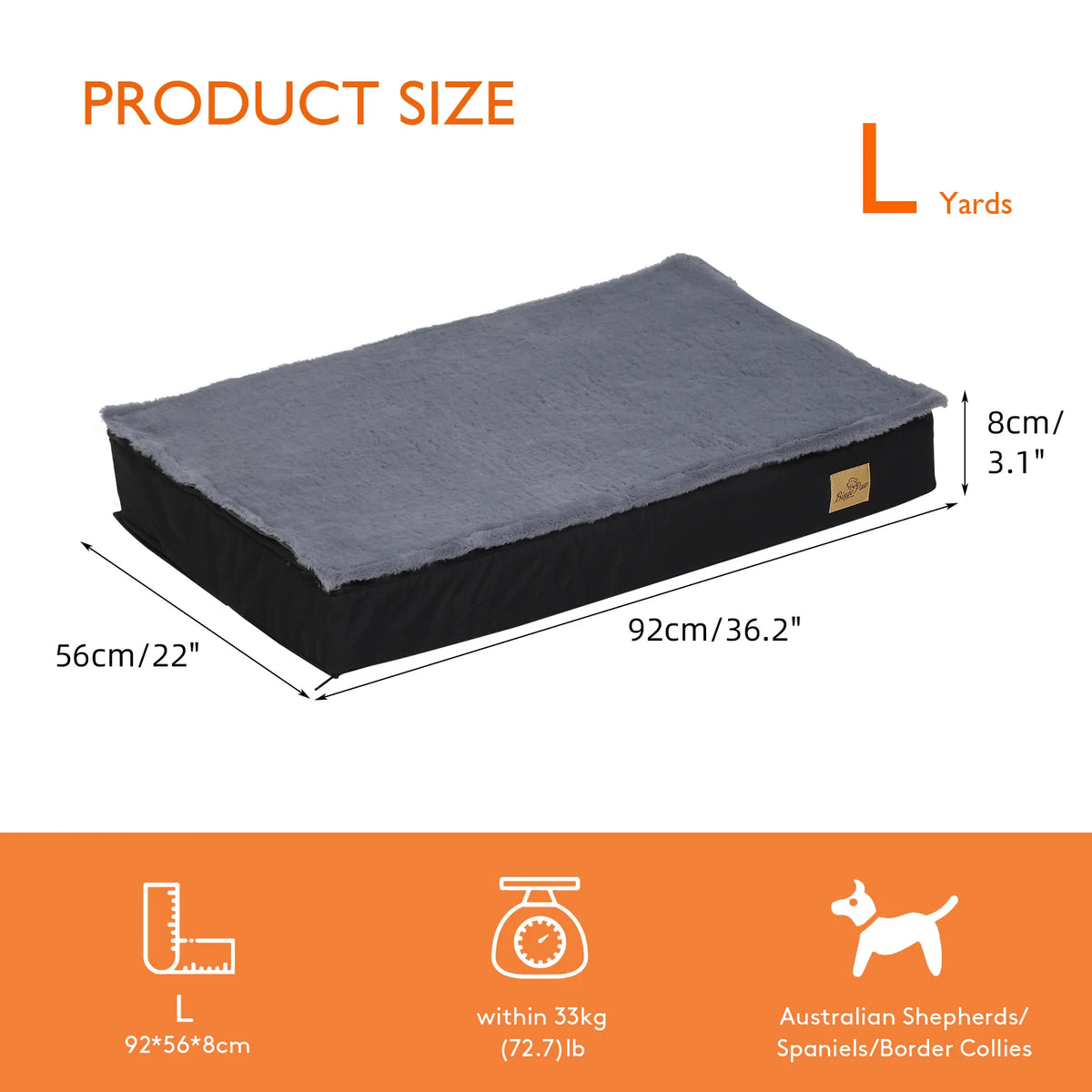 Bingopaw Orthopedic Washable Dog Bed With Waterproof Lining