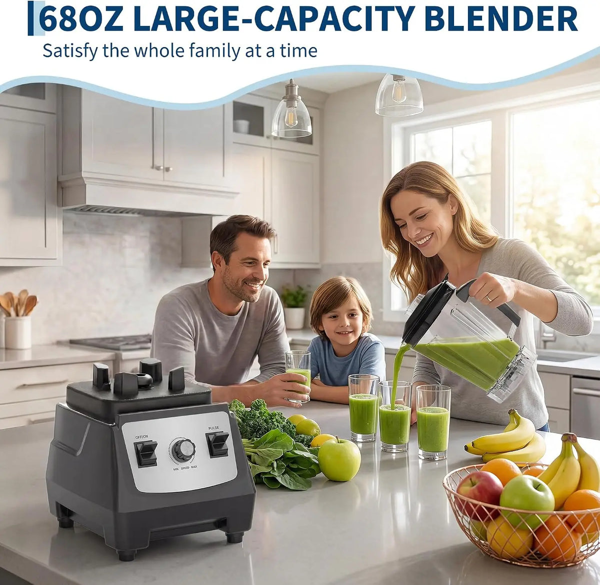 Tacleekii Commercial Blender With 9 Speed Pulse And Ice Crushing