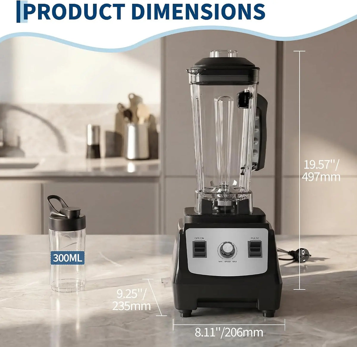 Tacleekii Commercial Blender With 9 Speed Pulse And Ice Crushing