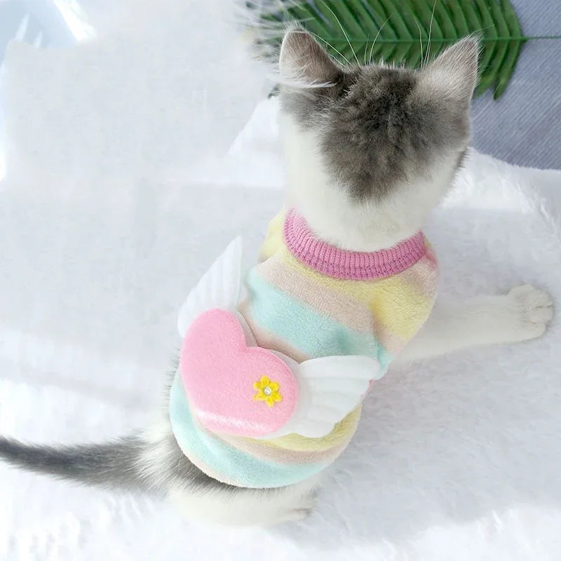 Cute Print Tea Cup Dog Sweater Winter Warm Fleece Pet Clothes for Small Dogs Teddy Chihuahua Puppy Pullovers Mascotas Clothing