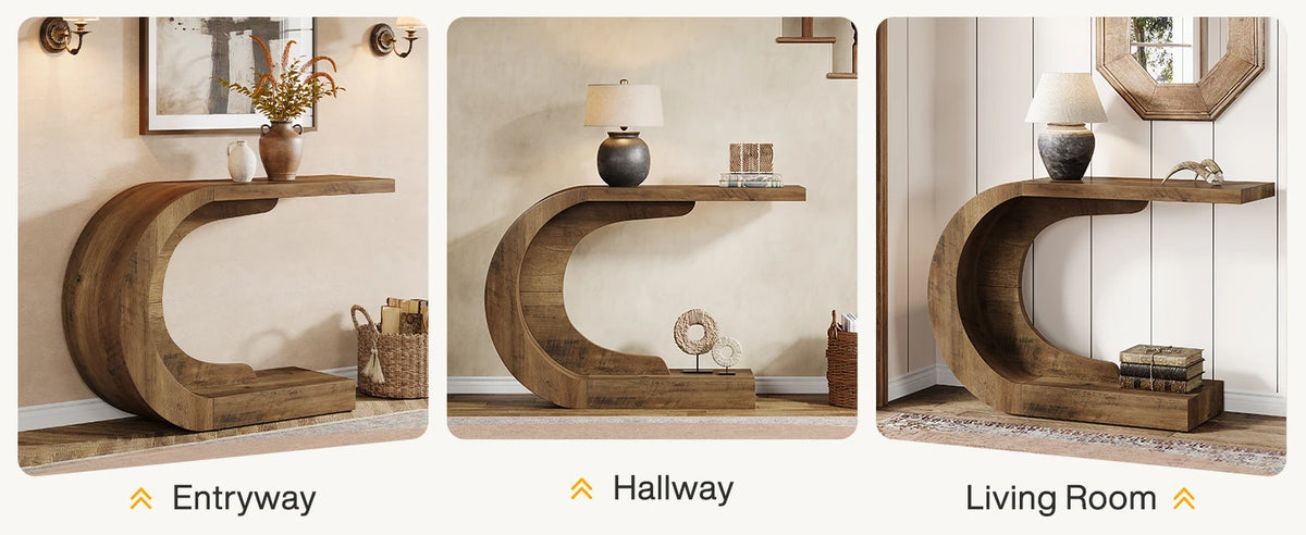 Tribesigns Mid Century Modern Wooden Console Table for Entryway