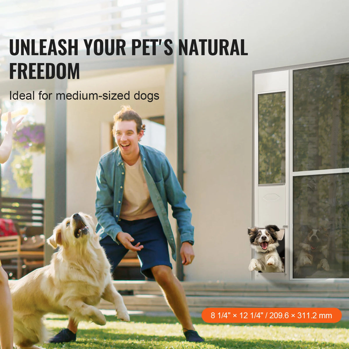 VEVOR Adjustable Sliding Glass Door Pet Door With Aluminum Frame