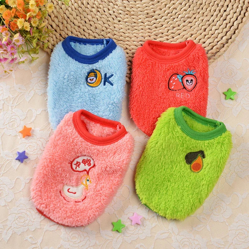 Cute Print Tea Cup Dog Sweater Winter Warm Fleece Pet Clothes for Small Dogs Teddy Chihuahua Puppy Pullovers Mascotas Clothing