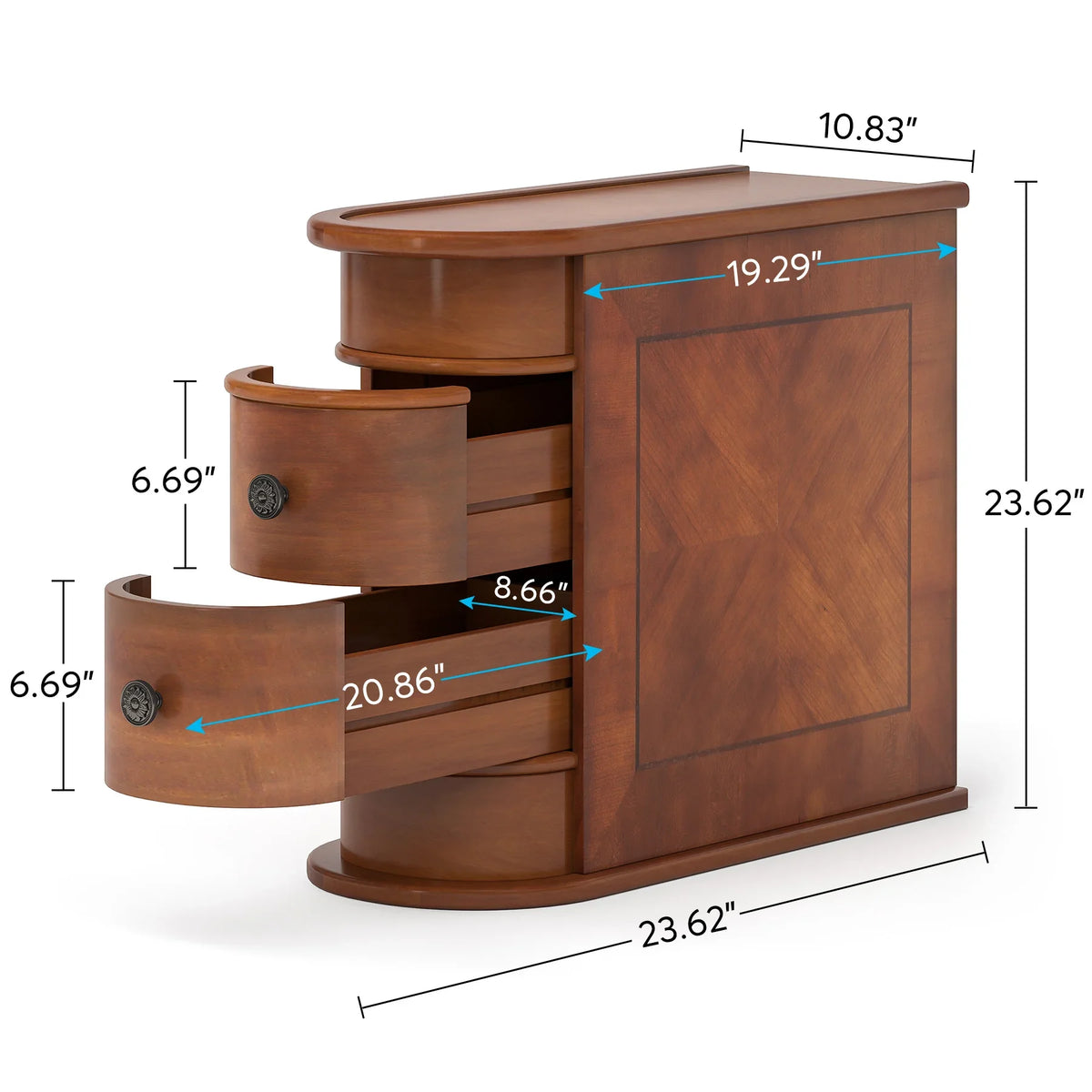 Tribesigns Modern Wooden End Table With Drawer For Sofa