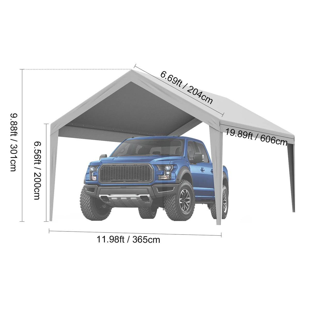 SucceBuy Carport Replacement Canopy Cover Waterproof UV Protected Shelter