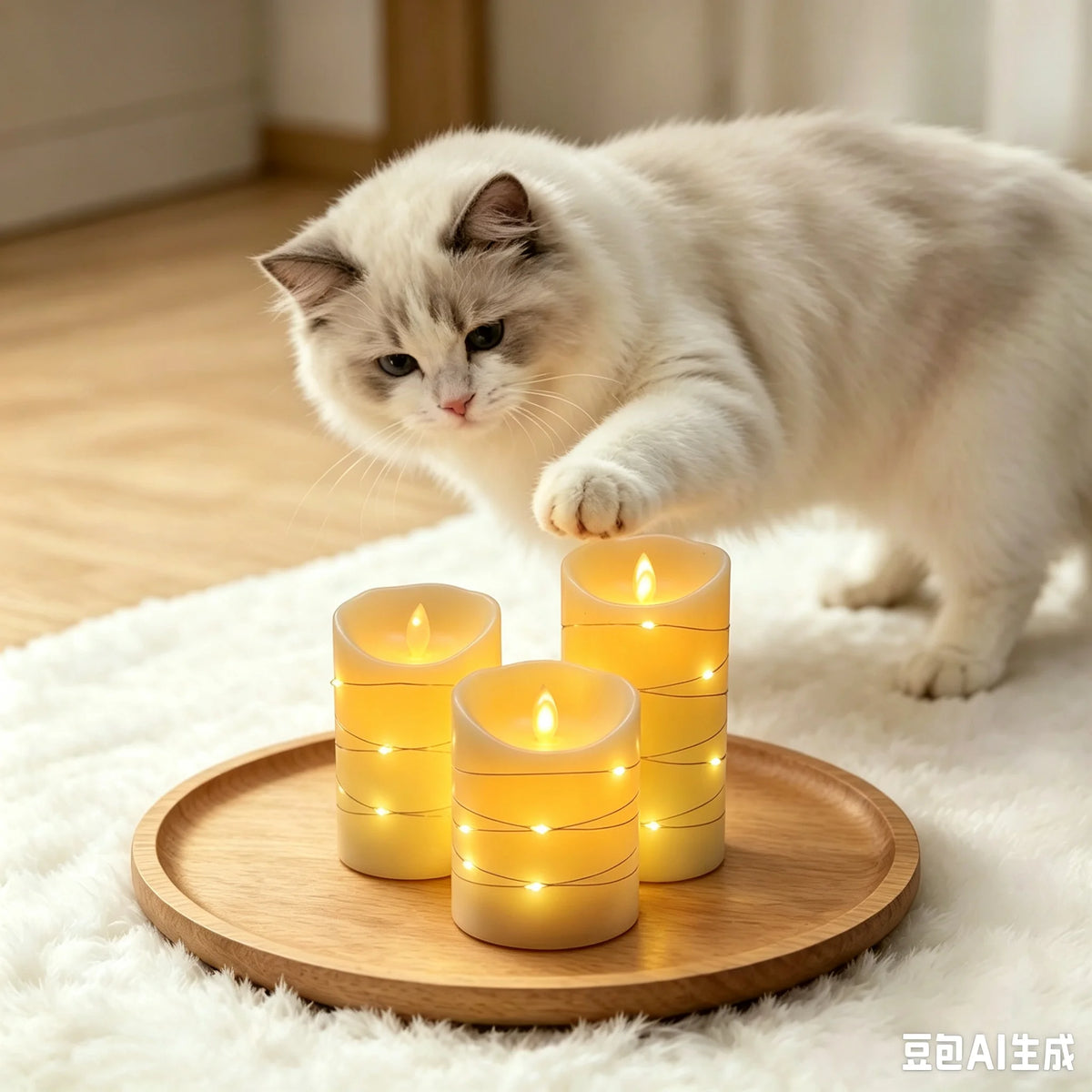 Realistic Flameless LED Pillar Candles With Remote Control And Timer