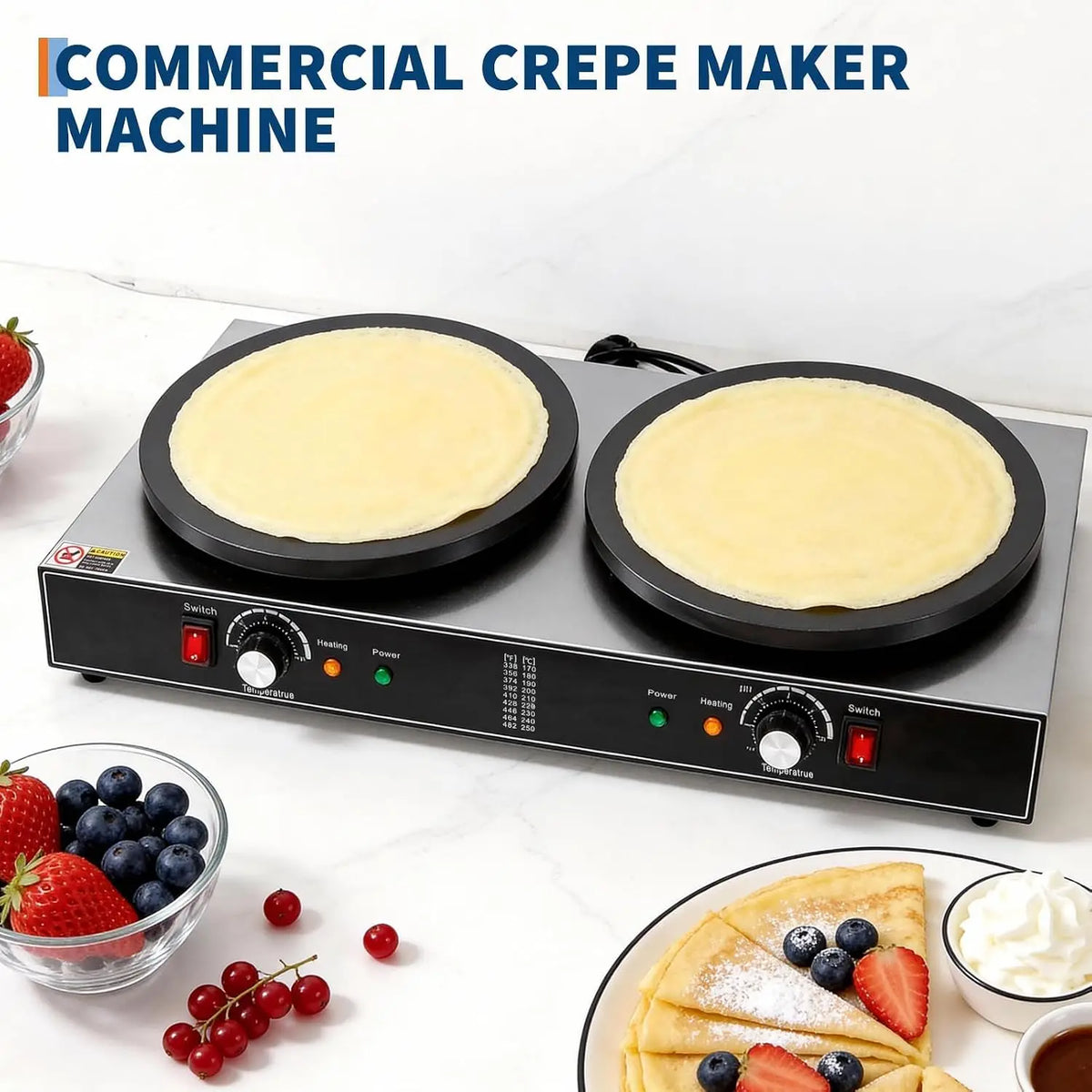 Commercial Electric Crepe Griddle With Double Nonstick Plates