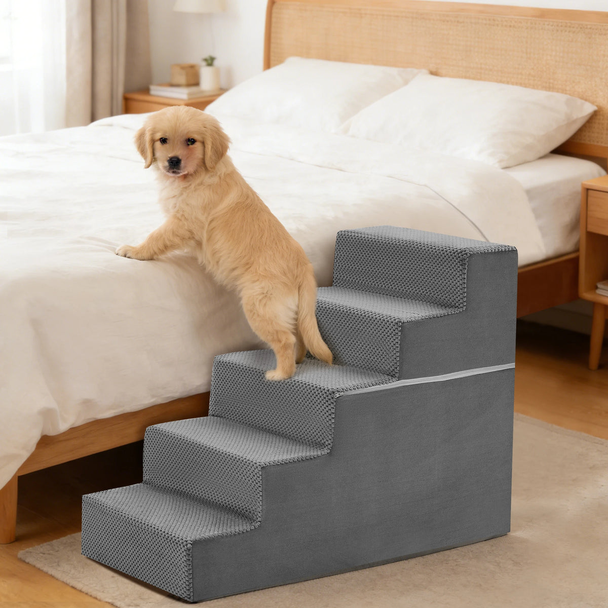 Right Angled Foam Dog Stair Ramp Non Slip Indoor Steps