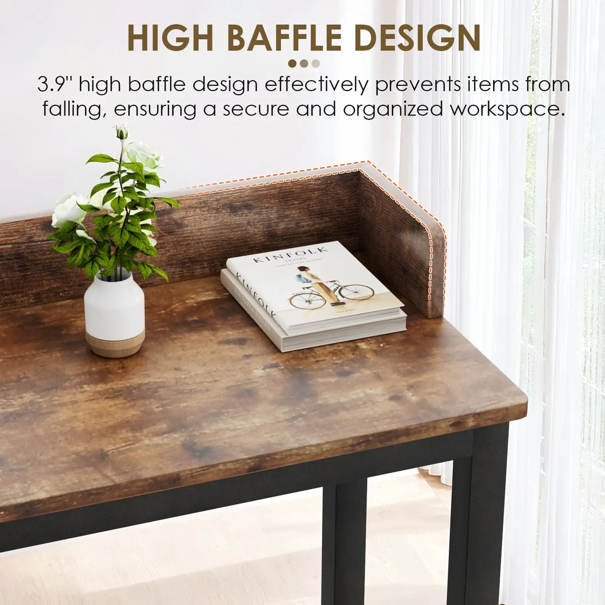 Overbed Table with Wheels,Queen Full Size Mobile Computer Desk,Standing Laptop Cart,Over Bed Table with Heavy Duty Metal Leg,16D x 71W x 41H inch,for Bedroom