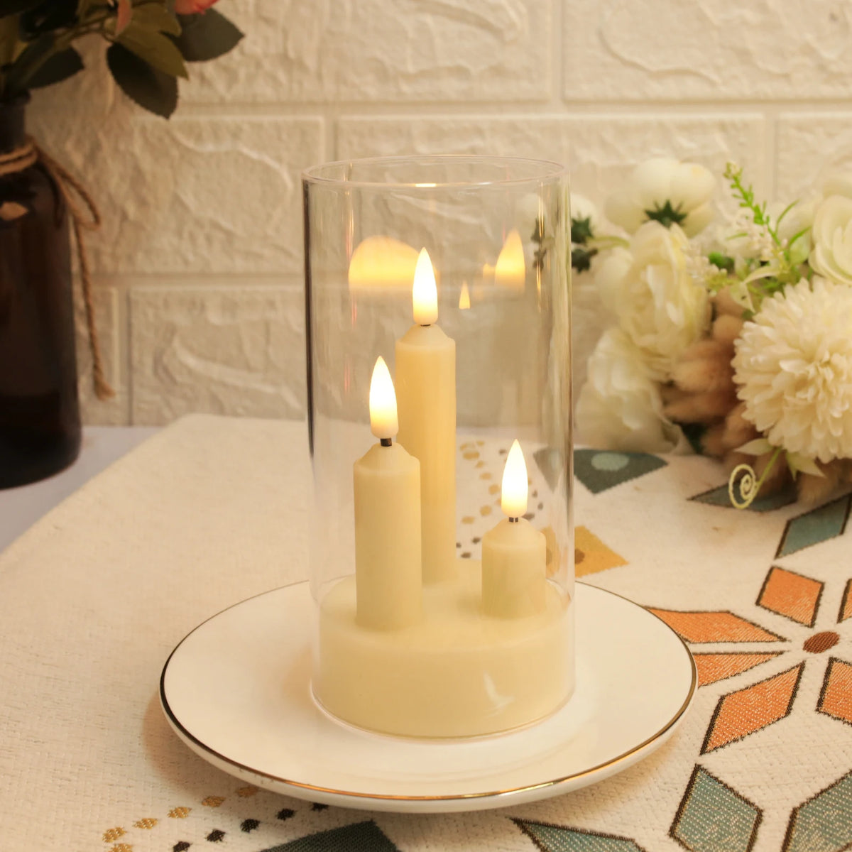 Flameless LED Taper Candles With Flickering Warm Light Home Decor