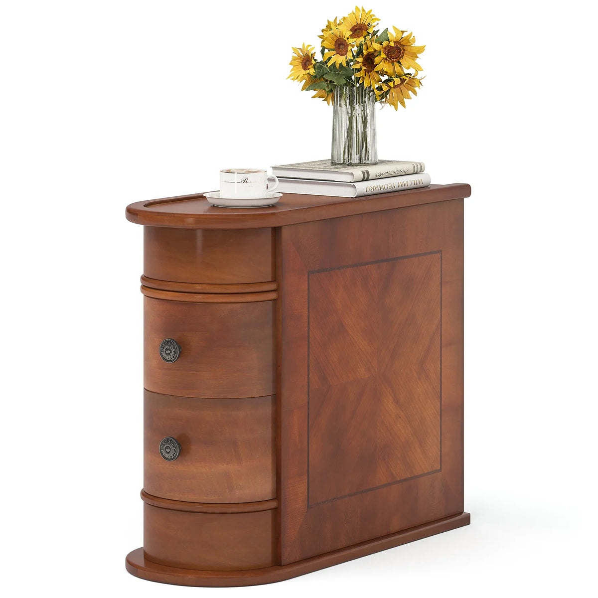 Tribesigns Modern Wooden End Table With Drawer For Sofa