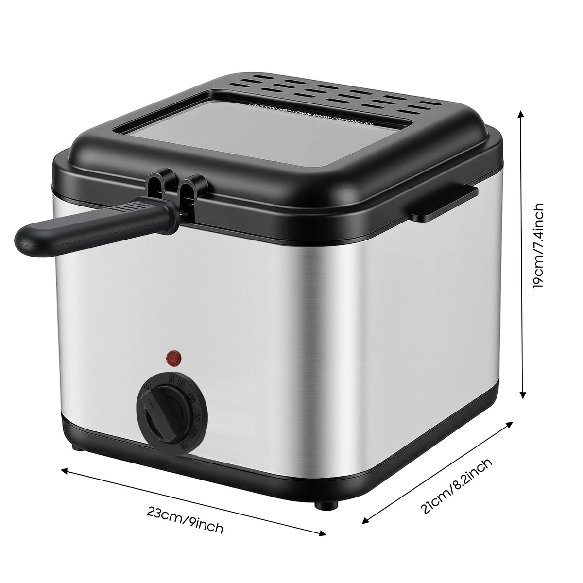 1000W Electric Deep Fryer With Adjustable Temperature And Frying Basket