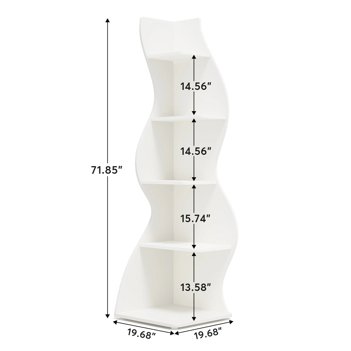 Tribesigns Modern Corner Shelf Bookcase Storage Rack
