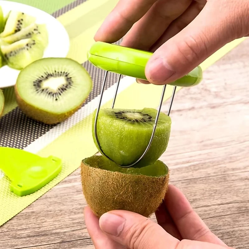 Stainless Steel Kiwi Peeler Cutter Slicer Kitchen Preparation Tool