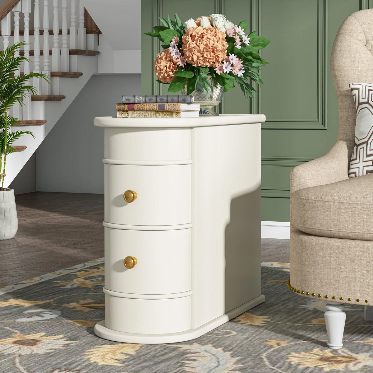 Tribesigns Modern Wooden End Table With Drawer For Sofa