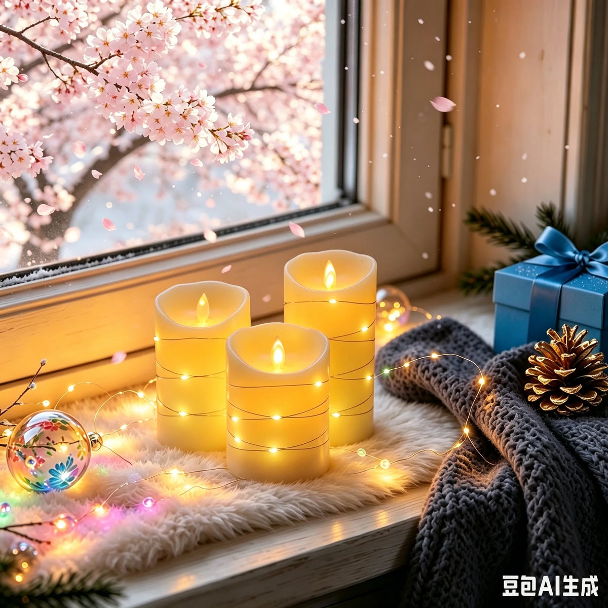Realistic Flameless LED Pillar Candles With Remote Control And Timer