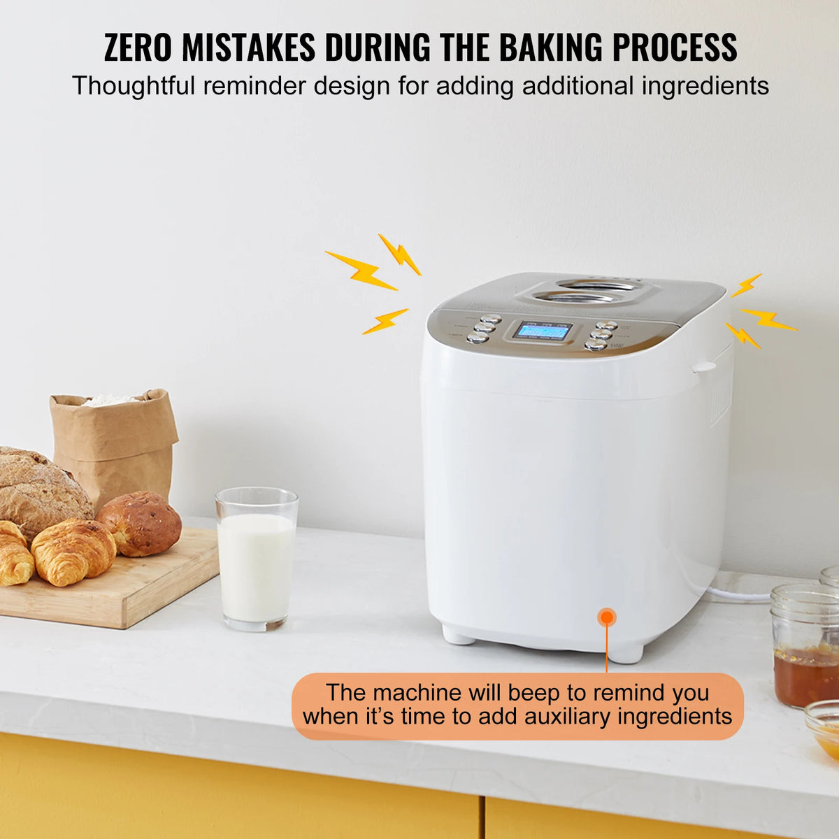 VEVOR 15 In 1 Automatic Bread Maker With Gluten Free Setting