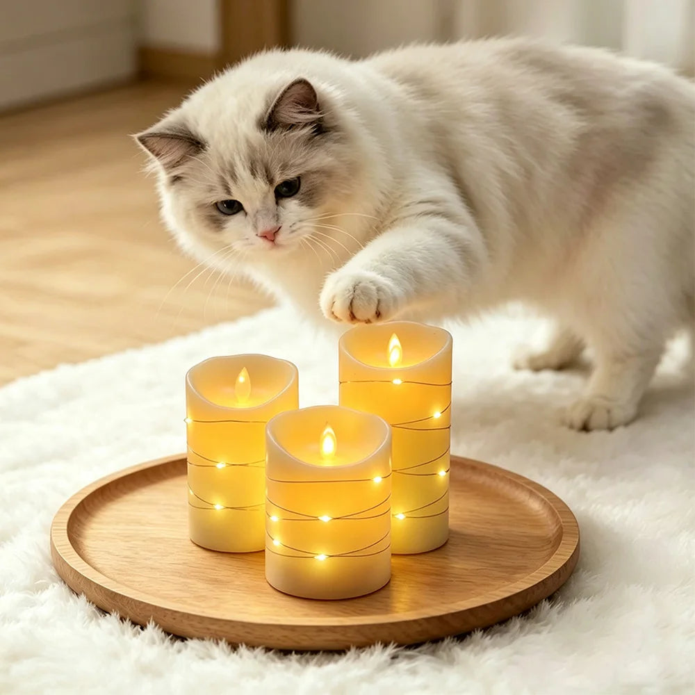 Flickering Flameless LED Candles With Remote Control And Timer