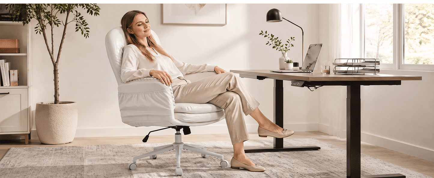TCGBKAF Criss Cross Office Chair with Flip Armrests Swivel Vanity Chair with Side Pockets, Ergonomic Cross Legged Office Chair with Wheels, Computer Desk Chair for Home&Office