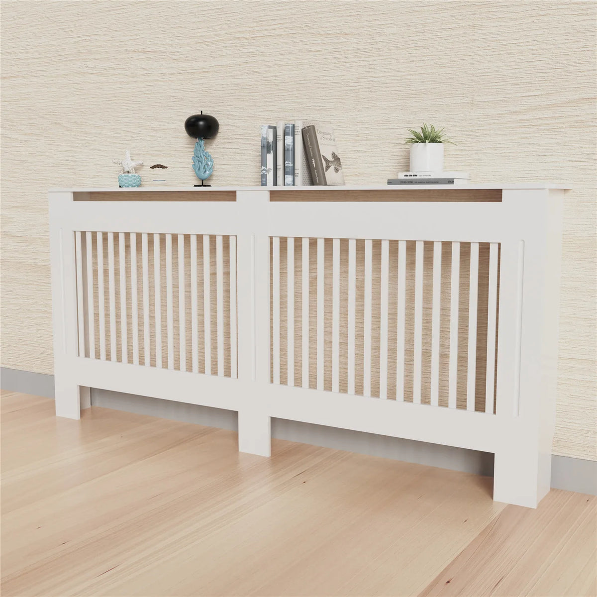 Modern Wooden Radiator Cover Cabinet With Decorative Grill Shelf