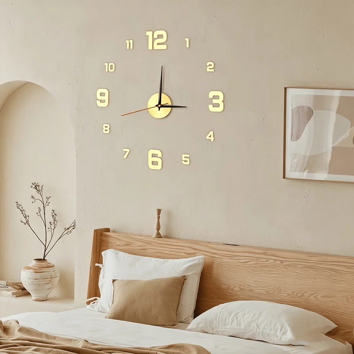 Glow In The Dark DIY Mirror Wall Clock Sticker Decor