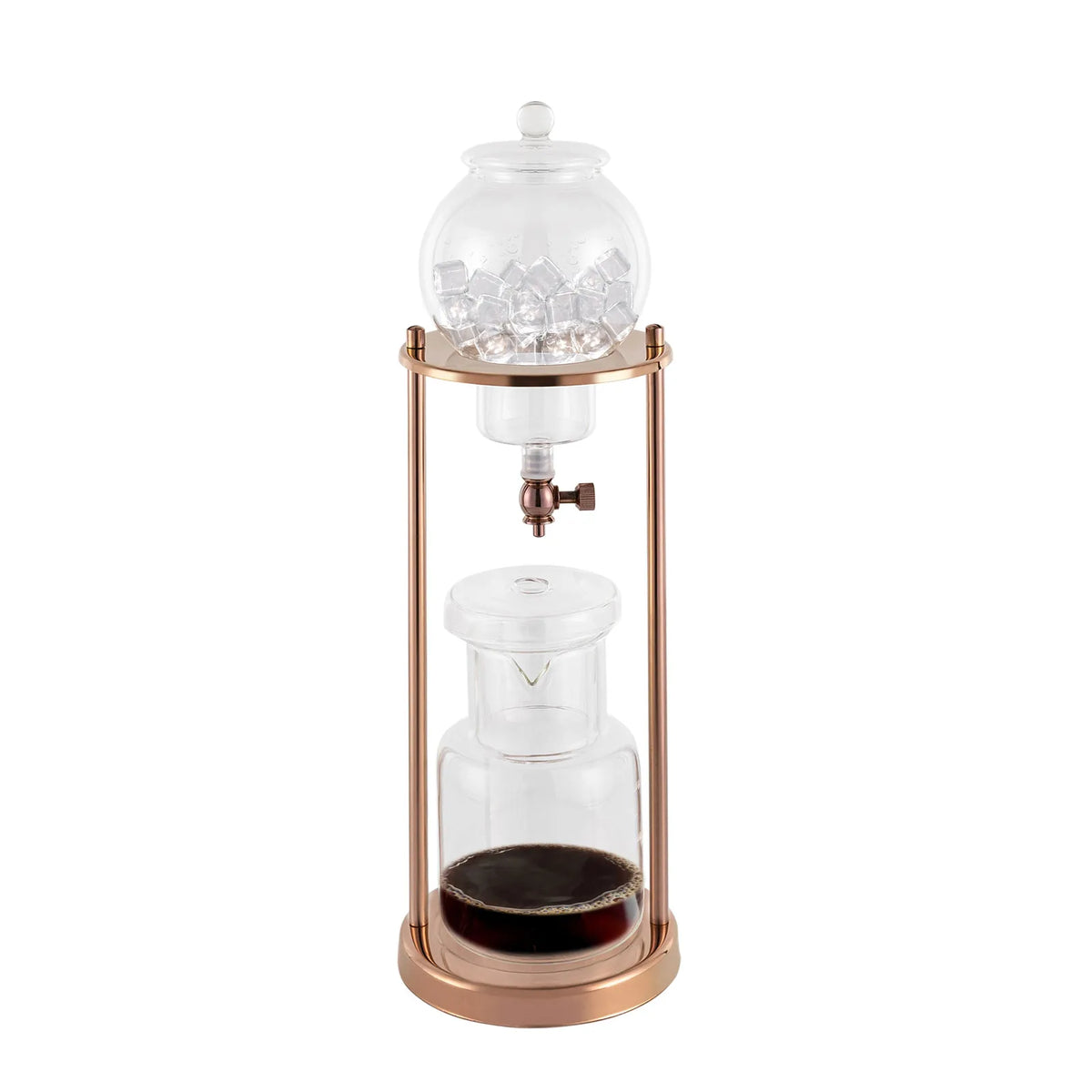 600ml Gold Ice Drip Coffee Maker -20~150°C Heat Resistant Glass Borosilicate Cold Brew Dripper Pot Stainless Steel Cold Coffee Extractor For Home Coffee Shop