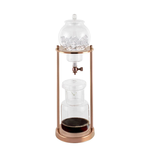 600ml Gold Ice Drip Coffee Maker -20~150°C Heat Resistant Glass Borosilicate Cold Brew Dripper Pot Stainless Steel Cold Coffee Extractor For Home Coffee Shop
