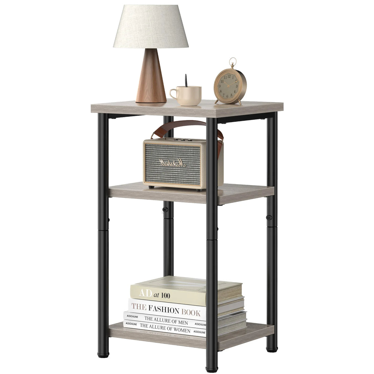 MCQ Three Tier Wooden Coffee Table With Storage Shelf