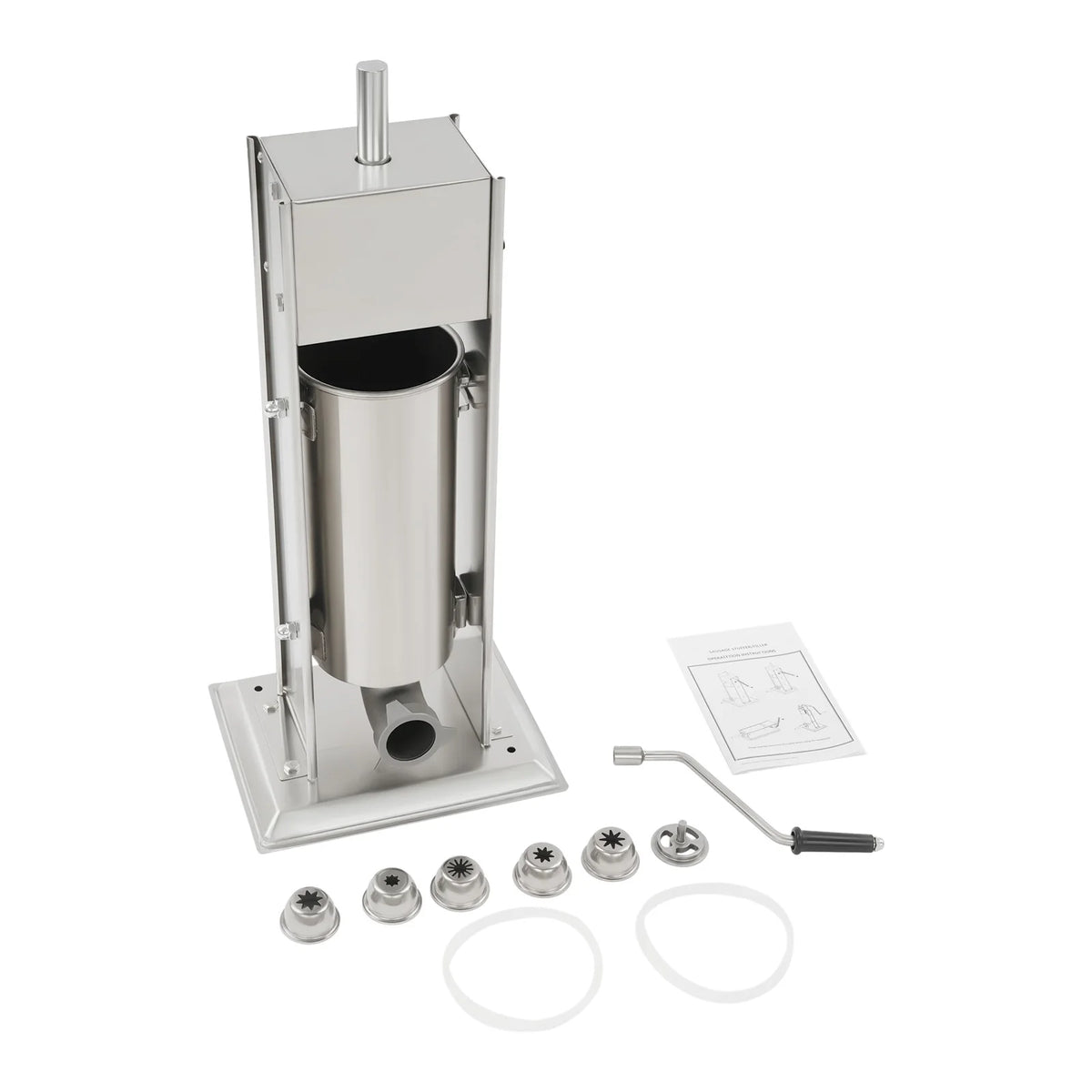Commercial Churros Maker 5L Stainless Steel Manual Spanish Churros Donuts Making Machine Vertical Churro Machine with 4 Nozzles
