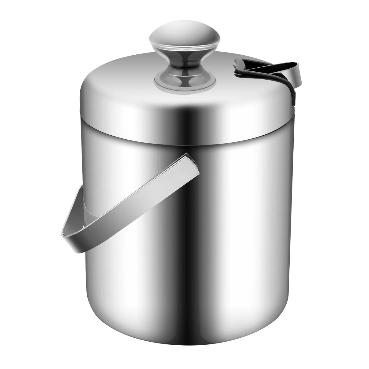 Double Wall Stainless Steel Ice Bucket With Tongs And Lid