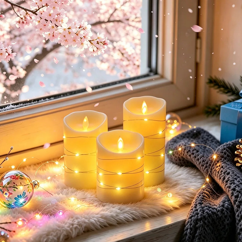 Flickering Flameless LED Candles With Remote Control And Timer