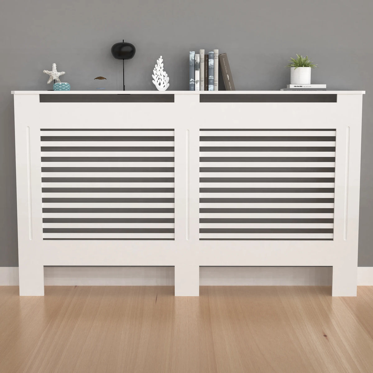 Modern Wooden Radiator Cover Cabinet With Decorative Grill Shelf
