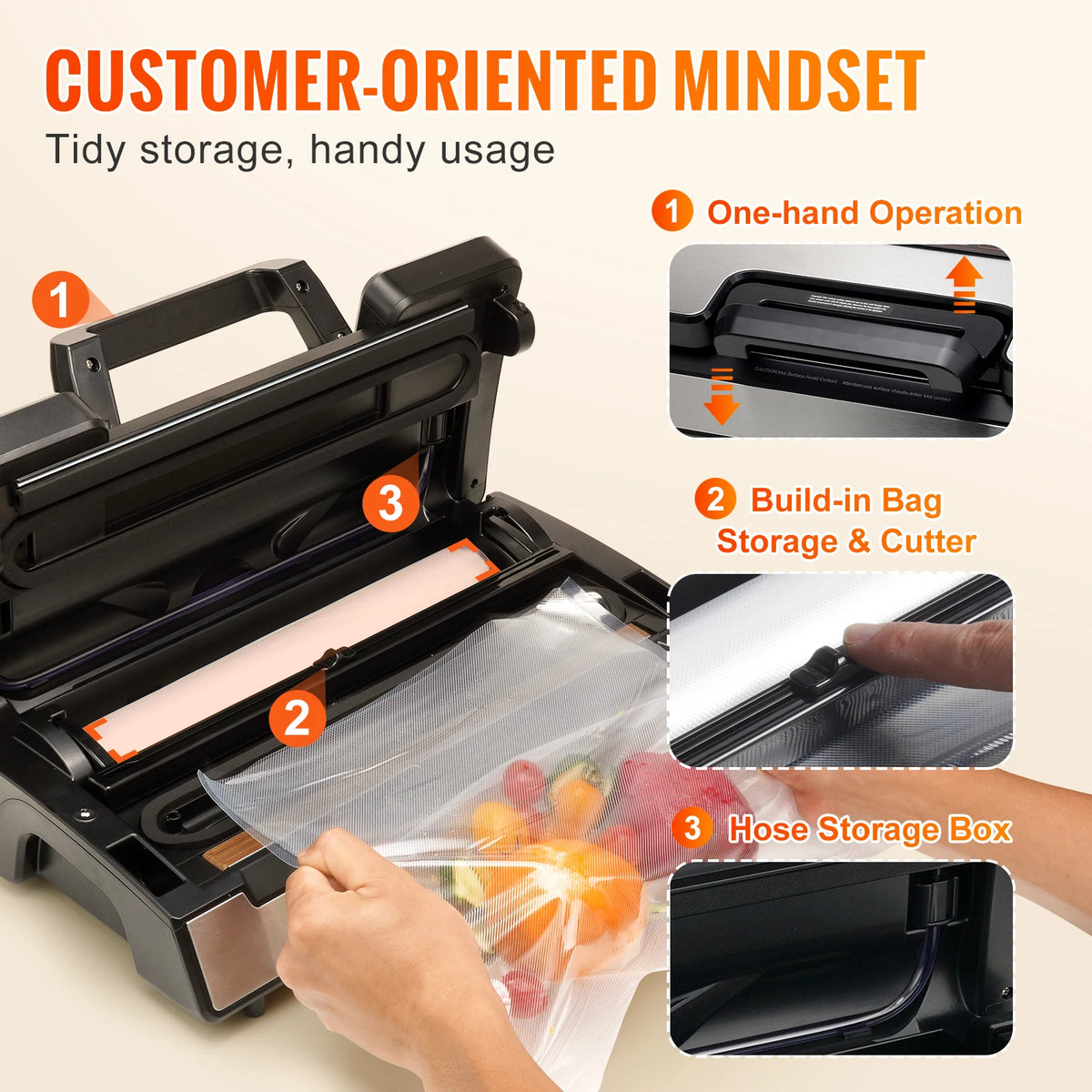 SucceBuy Vacuum Sealer Machine For Food Packaging And Kitchen Use