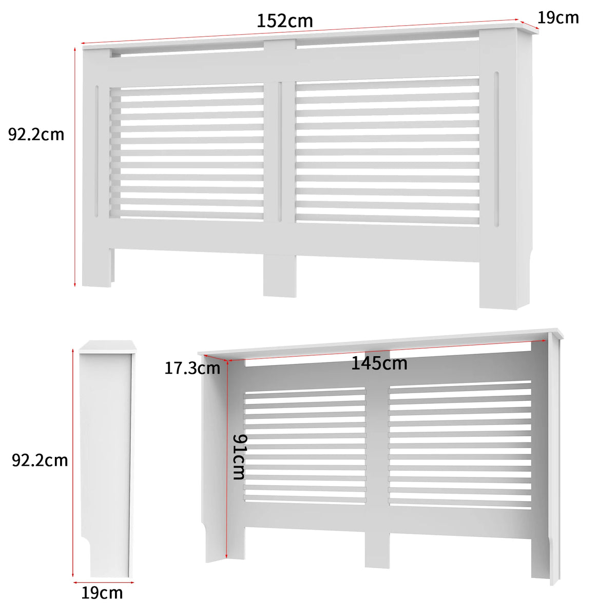 Modern Wooden Radiator Cover Cabinet With Decorative Grill Shelf