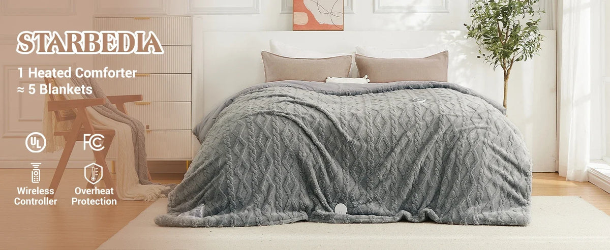 Twister CK Electric Heated Comforter With Dual Controller For Cozy Warmth