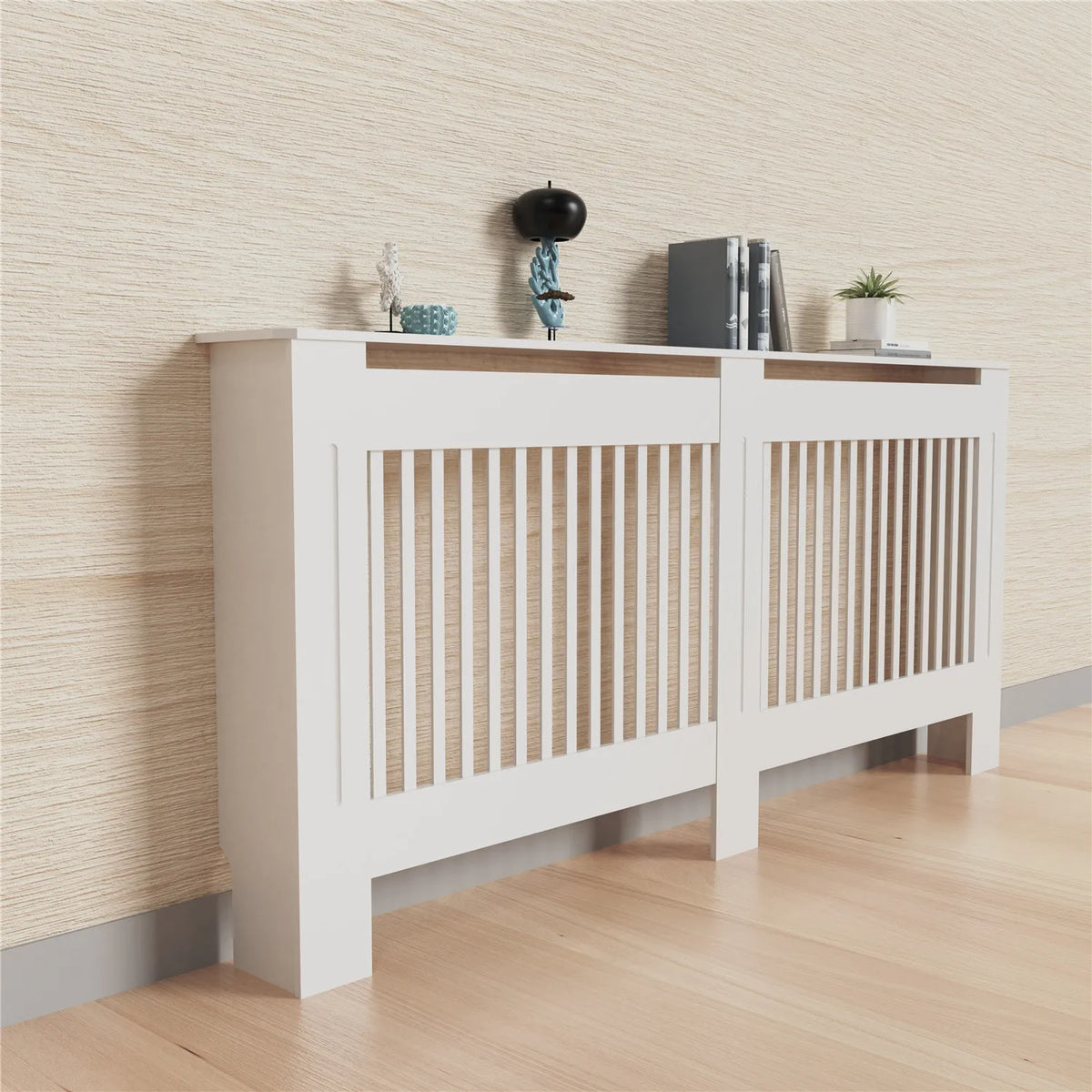 Modern Wooden Radiator Cover Cabinet With Decorative Grill Shelf