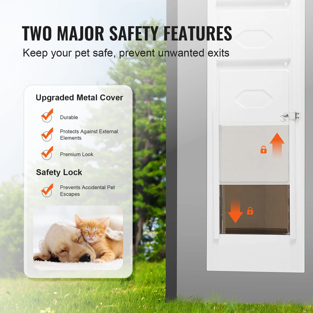 VEVOR Adjustable Sliding Glass Door Dog Door With Aluminum Frame