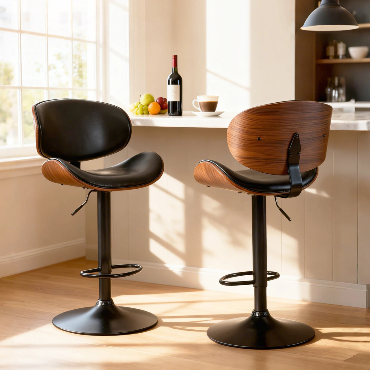 MCQ Set Of Two Counter Height Swivel Office Chair With Footrest