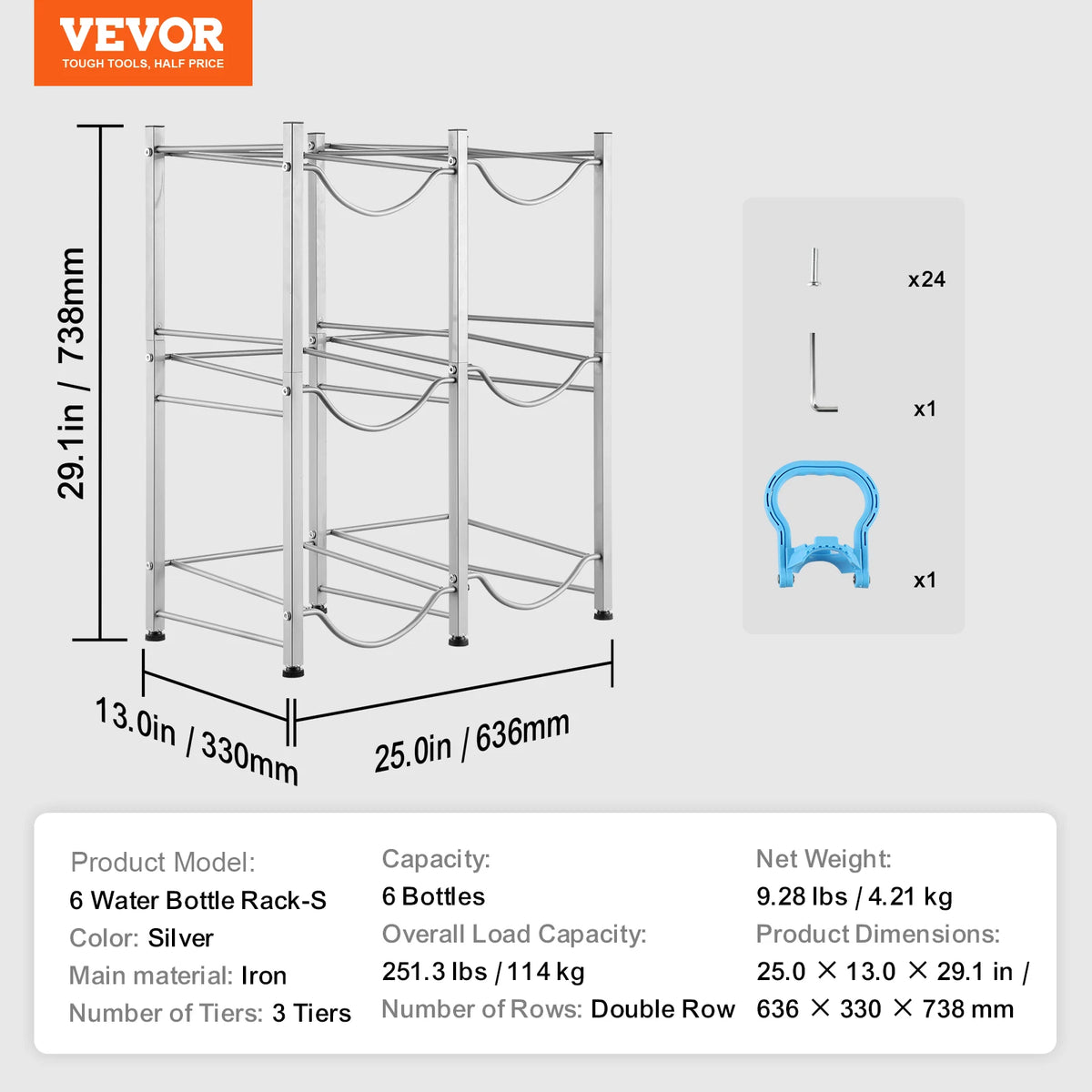 SucceBuy Three Tier Water Bottle Holder Rack For Kitchen Storage
