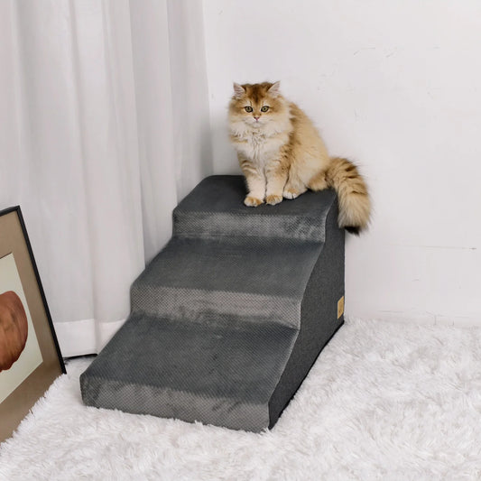 Ergonomic Pet Stairs Ramp With Washable Cover For Small Dogs