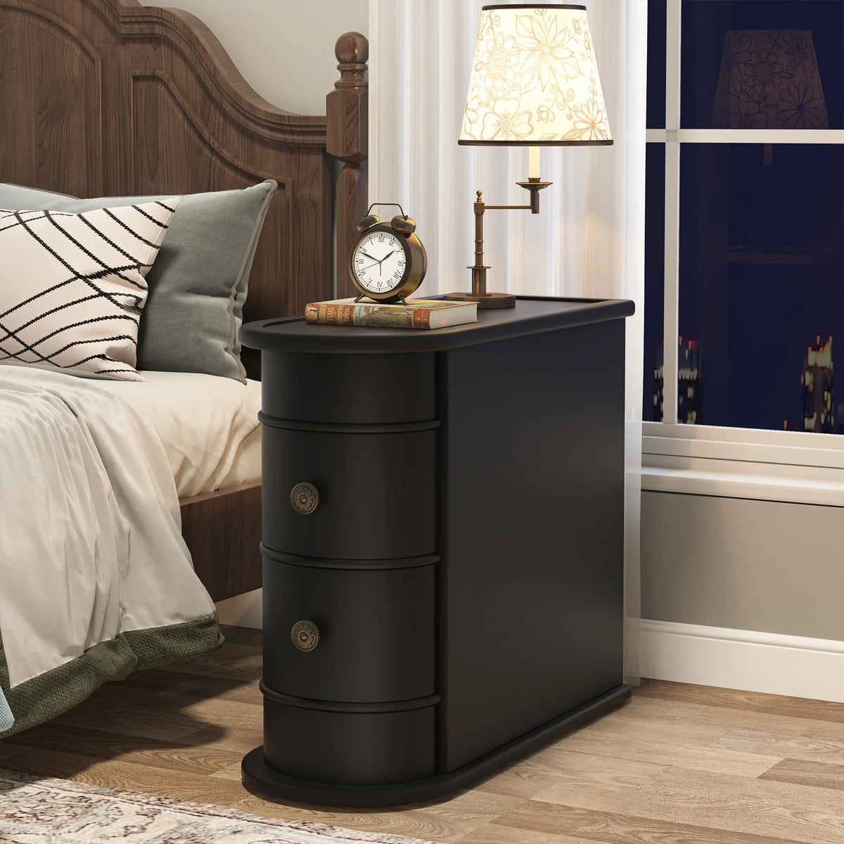 Tribesigns Modern Wooden End Table With Drawer For Sofa