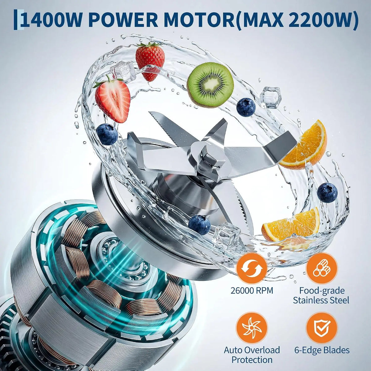 Tacleekii Commercial Blender With 9 Speed Pulse And Ice Crushing
