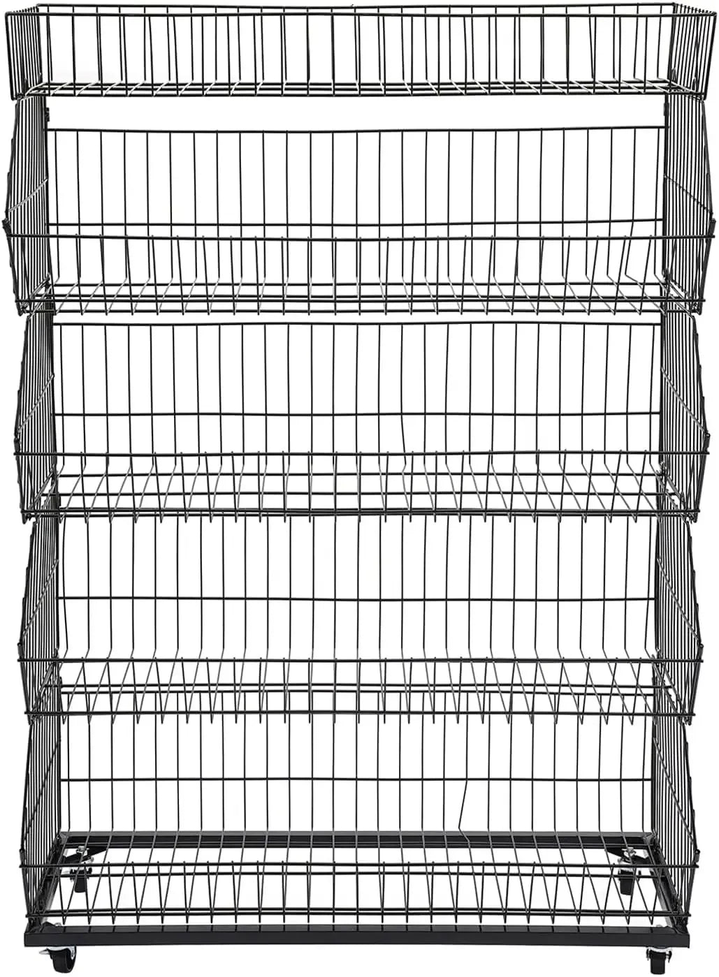 Five Tier Metal Wire Storage Rack For Grocery Food Organization
