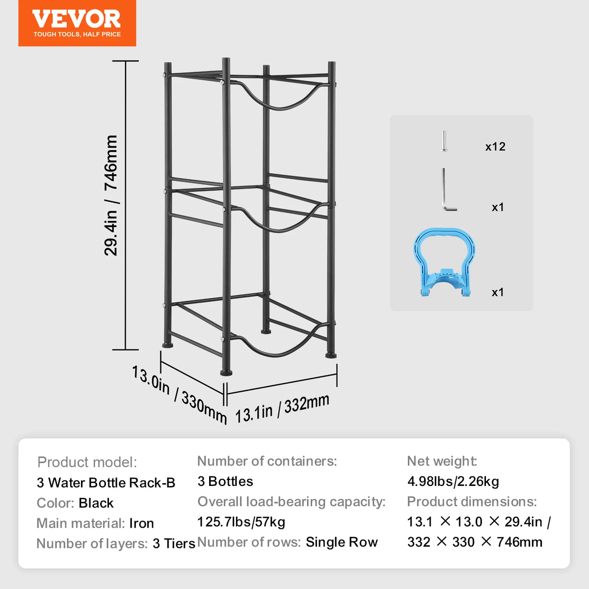 SucceBuy Three Tier Water Bottle Holder Rack For Kitchen Storage