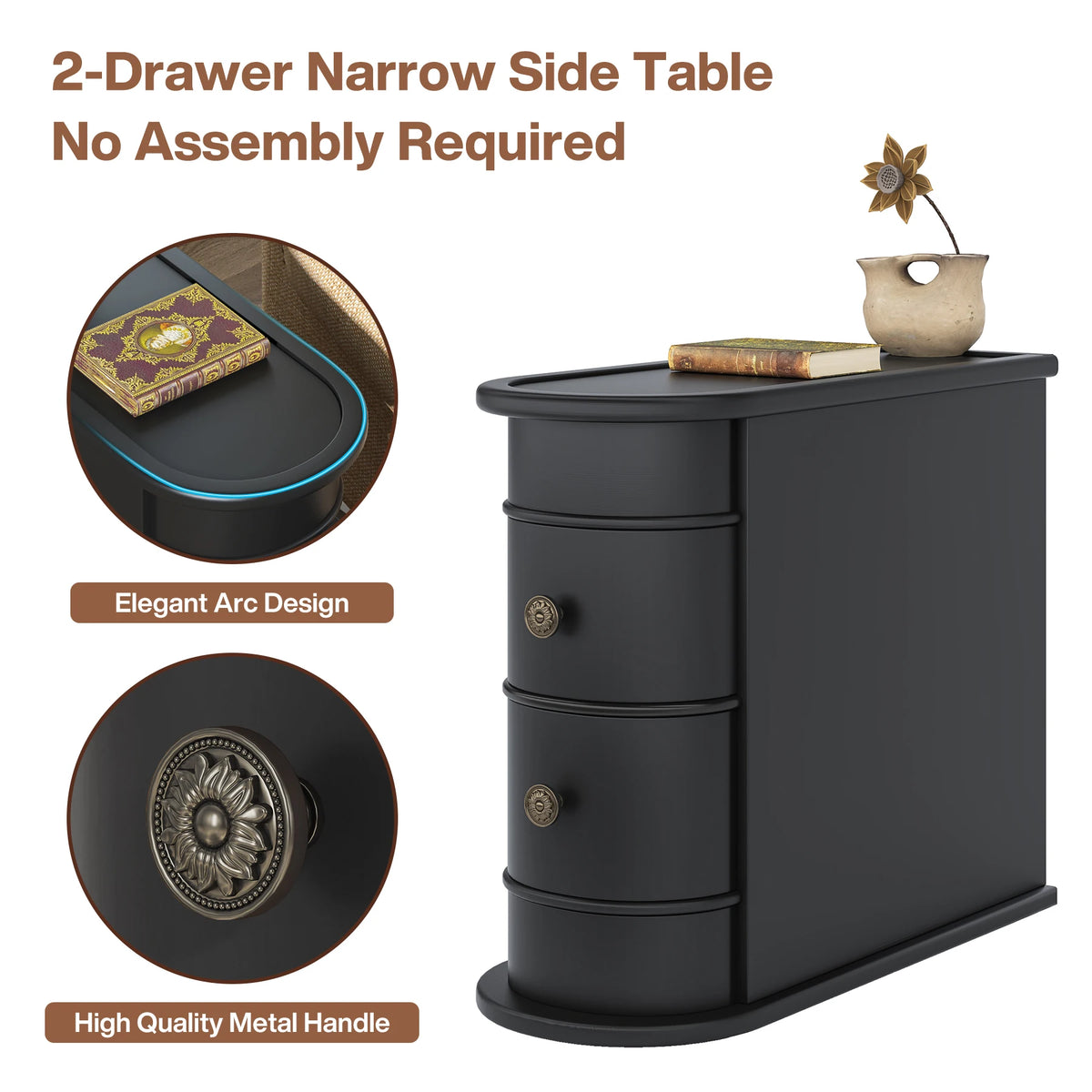 Tribesigns Modern Wooden End Table With Drawer For Sofa