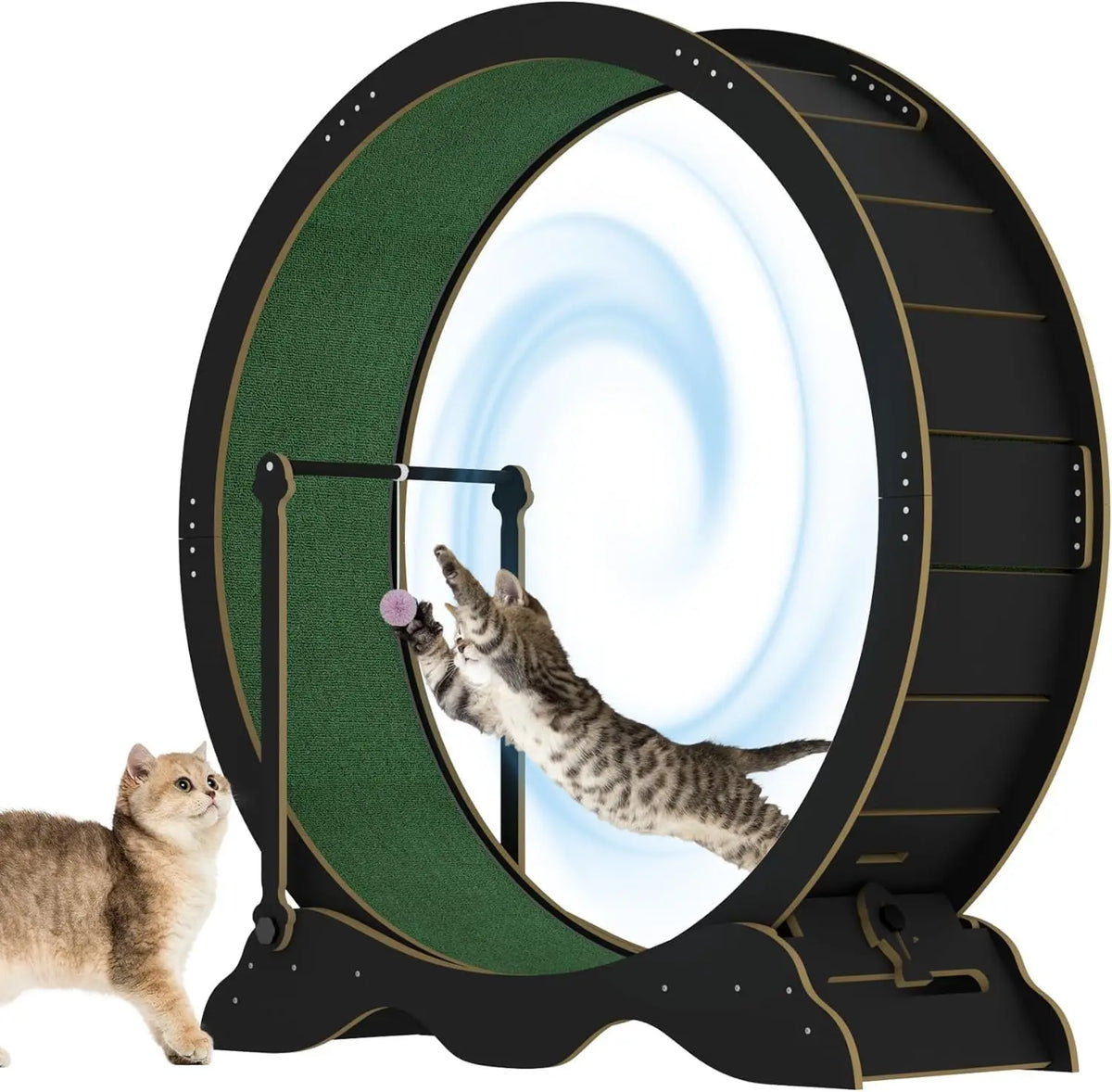 Studyset Indoor Cat Exercise Wheel With Carpeted Runway And Teaser